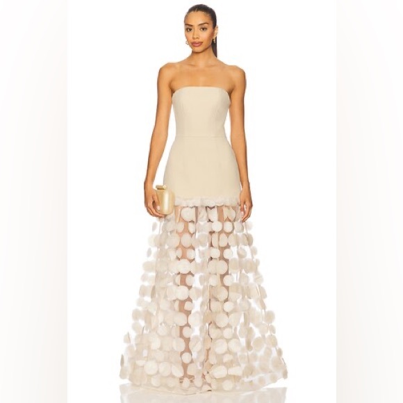 Brand New Bronx and Banco Cream Strapless Maxi Dress Size 4 NWOT - Picture 1 of 14